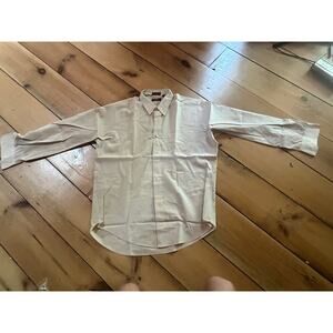 Vintage Chaps by Ralph Lauren Mens Tan Button Down Shirt. Size 16.5